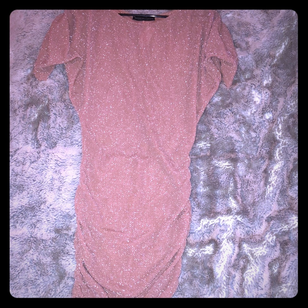 Glamour pink taupe dress (small)